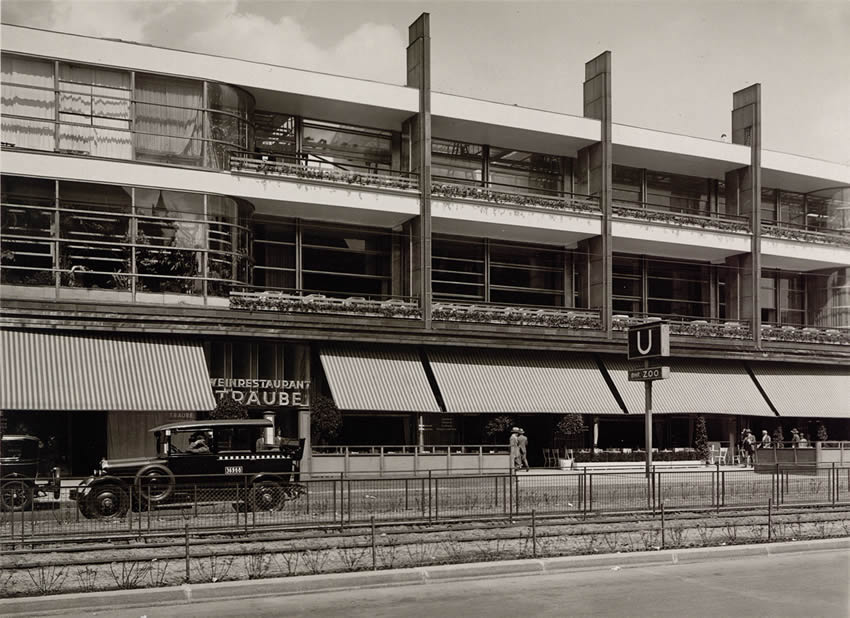 The Gourmania Palast near Zoo Station in Weimar Berlin. Some of the city's best restaurants, cafes and bars in a striking Art Deco building.