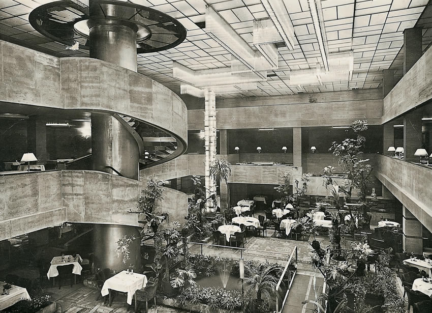 The Traube restaurant in 1920s Berlin included a tropical garden complete with water feature and parrots.