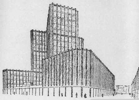 Wilhelm Ernst, 1921 project to build a high-rise in Friedrichstrasse, Berlin