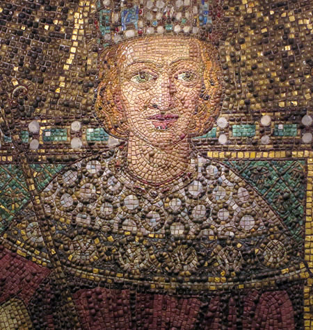 Deail of mosaic in Mosaics in Richard-Wagner-Platz U-Bahn, Berlin