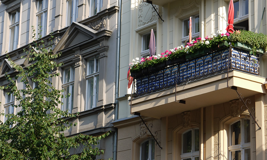 Stucco fronted buildings and 19th century charm in Charlottenburg, Berlin