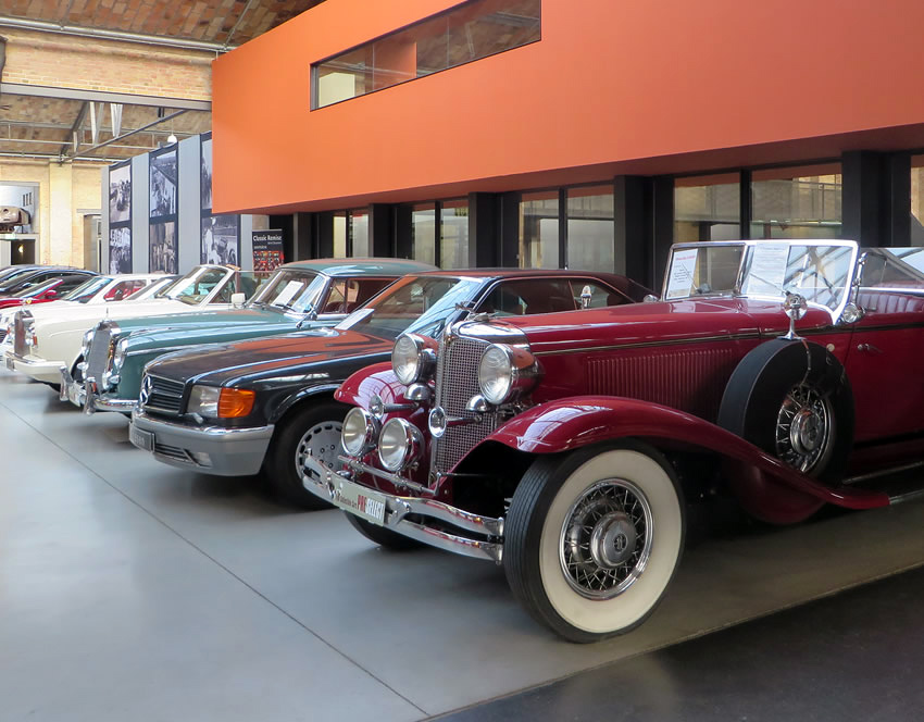 Vintage and classic cars on display at 'Classic remise', Berlin