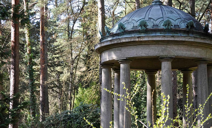 The Südwestkirchhof Stahnsdorf cemetery is spectacularly located in a forest outside Berlin