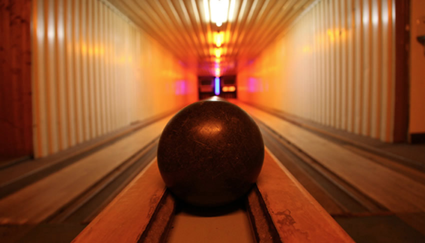 A basement bowling alley in Tante Lisbeth bar, Berlin