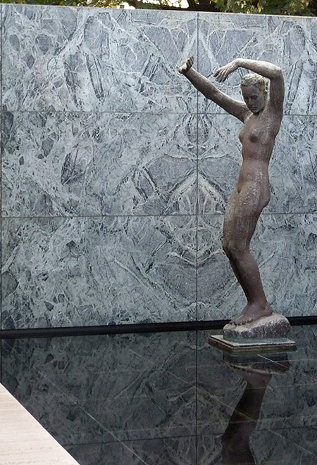 A copy of Georg Kolbe's statue 'Morning' in the Mies van der Rohe pavilion, Barcelona