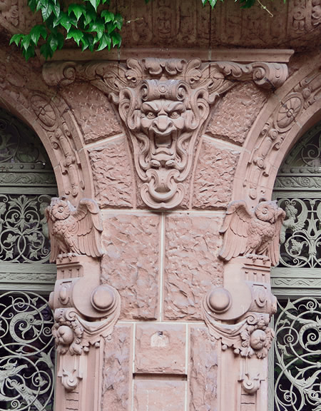 Detail of the elaborate stone carving in this hidden Berlin courtyard