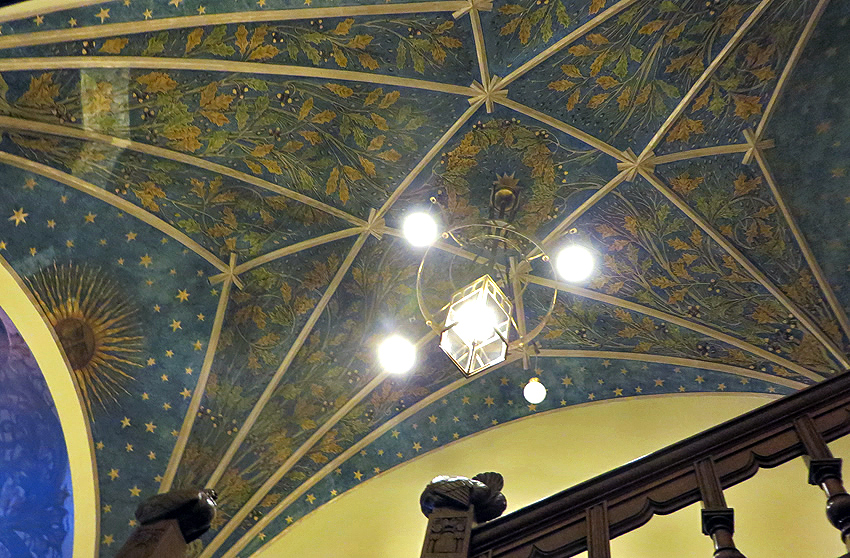 Beautiful arts and crafts style painted ceiling in Berlin