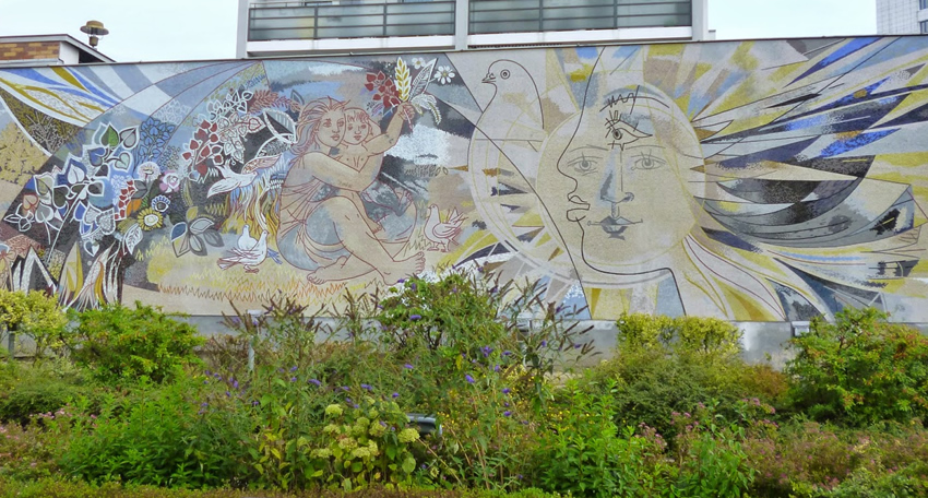 GDR-era Walter Womacka mosaic, 'Frieden' in Marzahn, Berlin