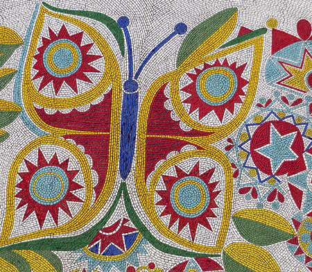A mosaic that once adorned a cafe terrace in the Karl-Marx-Allee, Berlin