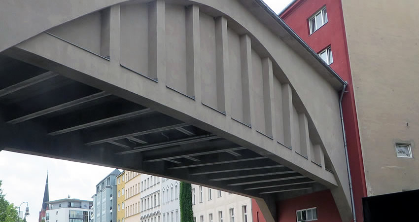 Metro through an apartment block, Berlin