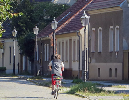 A tiny historic village complete with windmill - nestled among a sea of tower blocks