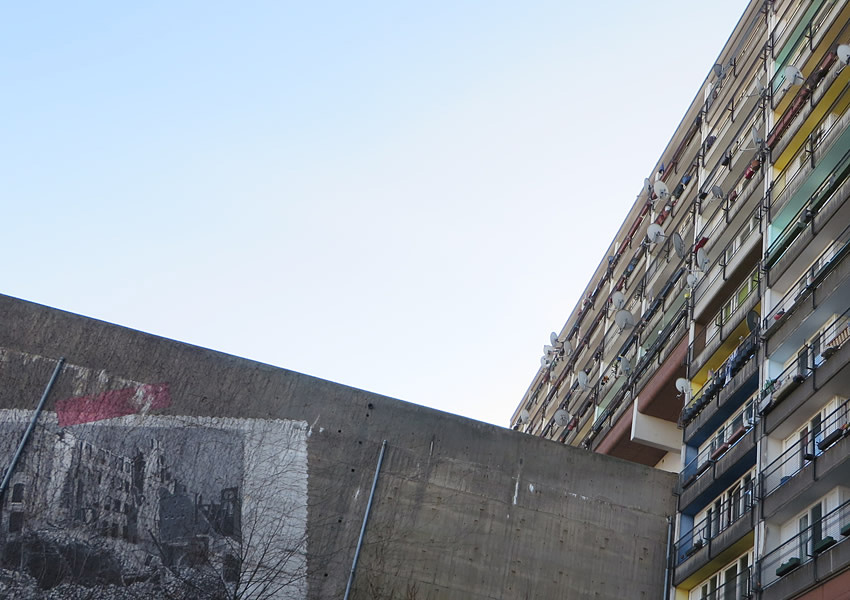 Berlin's Pallasseum housing block is built around the city's largest World War II bunker