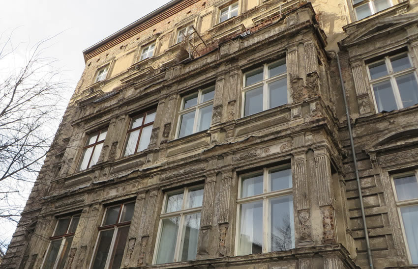 Historic facade in disrepair, Berlin