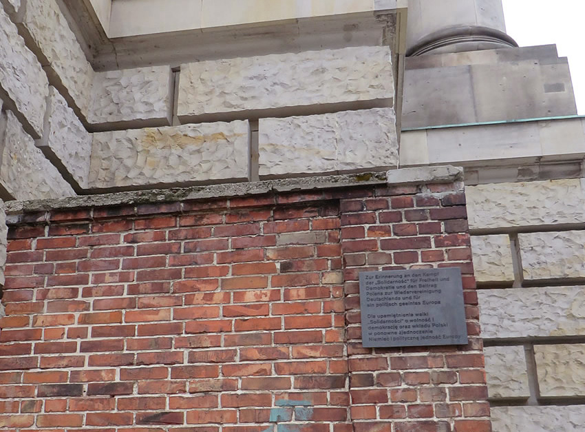 Wall outside the Reichstag building, Berlin - a monument to Lech Walesa and the fall of communism