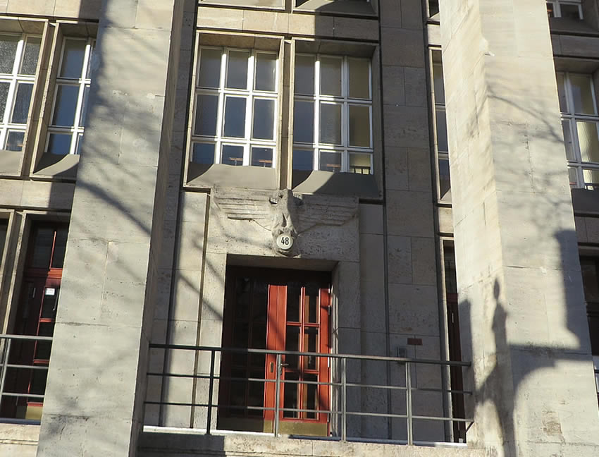 A Reichsadler Nazi eagle adorns this Charlottenburg building