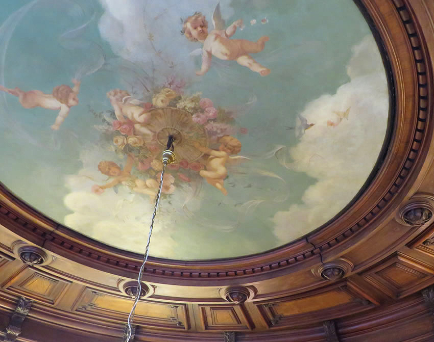 Secret Berlin: beautiful painted ceiling in a 19th century chemist's, Berlin, Mitte