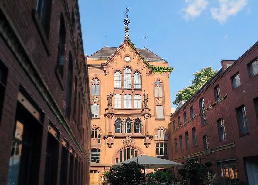 A hidden courtyard in Berlin boasts a stunning former Brewery