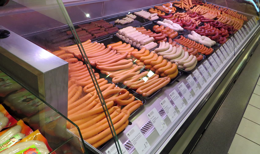A fine selection of wurst sausage at Berlin's KaDeWe