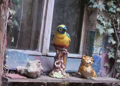 Ornaments in the courtyard of former squat, Prenzlauer Berg