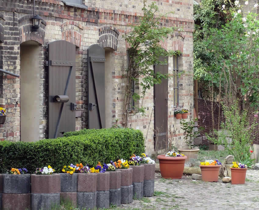 18th century half-timbered brick barns, Neukoelln, Berlin