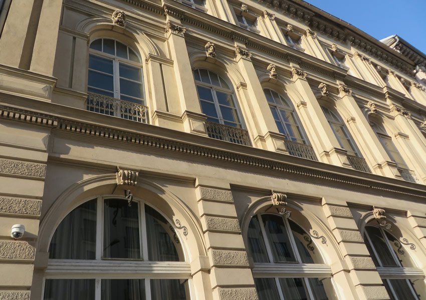 Neoclassical facades in Wallstrasse, Berlin Mitte